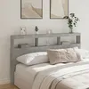 Image de vidaXL Armoire Tête de Lit avec LED Tête de Lit avec Compartiment Meuble de Rangement Chambre à Coucher Accessoire de 839213