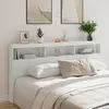 Image de Armoire Tête De Lit Avec Led Blanc 200x17x102 Cm Vidaxl