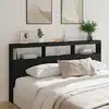 Image de Armoire Tête De Lit Avec Led Noir 200x17x102 Cm Vidaxl