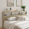 Image de Armoire Tête De Lit Avec Led Chêne Sonoma 200x17x102 Cm Vidaxl