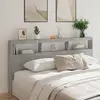Image de Armoire Tête De Lit Avec Led Gris Béton 200x17x102 Cm Vidaxl