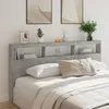 Image de vidaXL Armoire Tête de Lit avec LED Tête de Lit avec Compartiment Meuble de Rangement Chambre à Coucher Accessoire de 839220