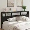 Image de Armoire Tête De Lit Avec Led Noir 220x17x102 Cm Vidaxl