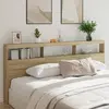 Image de Armoire Tête De Lit Avec Led Chêne Sonoma 220x17x102 Cm Vidaxl