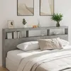 Image de vidaXL Armoire Tête de Lit avec LED Tête de Lit avec Compartiment Meuble de Rangement Chambre à Coucher Accessoire de 839227