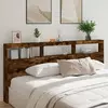 Image de Armoire Tête De Lit Avec Led Chêne Fumé 220x17x102 Cm Vidaxl