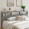 Image de Armoire Tête De Lit Avec Led Sonoma Gris 220x17x102 Cm Vidaxl