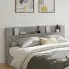 Image de vidaXL Armoire Tête de Lit avec LED Tête de Lit avec Étagère Ouverte Meuble de Rangement Chambre à Coucher Accessoire de 839276