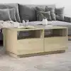 Image de Table Basse Avec Lumières Led Chêne Sonoma 90x49x40 Cm Vidaxl
