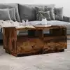 Image de Table Basse Avec Lumières Led Chêne Fumé 90x49x40 Cm Vidaxl