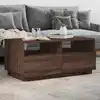 Image de Table Basse Avec Lumières Led Chêne Marron 90x49x40 Cm Vidaxl