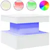 Image de Vidaxl table basse avec lumières led blanc 50x50x40 cm