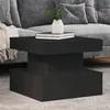 Image de vidaXL Table Basse avec Lumières LED Table dAppoint Bout de Canapé Meuble de Salon Salle de Séjour Moderne Noir Bois 839841