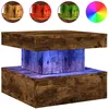 Image de Table Basse Avec Lumières Led Chêne Fumé 50x50x40 Cm Vidaxl