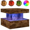 Image de Vidaxl table basse avec lumières led chêne fumé 50x50x40 cm