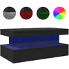 Image de Table Basse Avec Lumières Led Noir 90x50x40 Cm Vidaxl