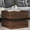 Image de Table Basse Avec Lumières Led Chêne Marron 50x50x40 Cm Vidaxl