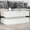 Image de vidaXL Table Basse avec Lumières LED Table dAppoint Bout de Canapé Meuble de Salon Salle de Séjour Moderne Blanc Bois 839861