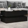 Image de vidaXL Table Basse avec Lumières LED Table dAppoint Bout de Canapé Meuble de Salon Salle de Séjour Moderne Noir Bois 839862