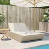Image de Chaise Longue Double Avec Coussins Beige Résine Tressée Vidaxl