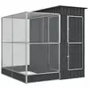 Image de Vidaxl volière avec extension argent 209 x 203 x 216 cm acier