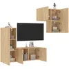 Image de Unités Murales Tv 4 Pcs Chêne Sonoma Bois D'ingénierie Vidaxl