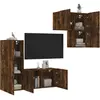 Image de Unités Murales Tv 4 Pcs Chêne Fumé Bois D'ingénierie Vidaxl