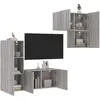 Image de Unités Murales Tv 4 Pcs Sonoma Gris Bois D'ingénierie Vidaxl