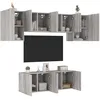 Image de Unités Murales Tv 6 Pcs Sonoma Gris Bois D'ingénierie Vidaxl