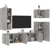 Image de Unités Murales Tv 5 Pcs Sonoma Gris Bois D'ingénierie Vidaxl