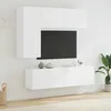 Image de vidaXL Unités murales TV 5 pcs blanc bois dingénierie 3216464