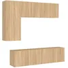Image de Unités Murales Tv 5 Pcs Chêne Sonoma Bois D'ingénierie Vidaxl
