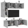 Image de Unités Murales Tv 5 Pcs Gris Béton Bois D'ingénierie Vidaxl