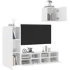 Image de Unités Murales Tv 4 Pcs Blanc Bois D'ingénierie Vidaxl