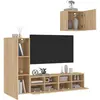 Image de Unités Murales Tv 4 Pcs Chêne Sonoma Bois D'ingénierie Vidaxl