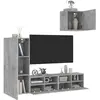Image de Unités Murales Tv 4 Pcs Gris Béton Bois D'ingénierie Vidaxl
