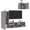 Image de Unités Murales Tv 4 Pcs Sonoma Gris Bois D'ingénierie Vidaxl