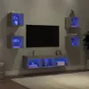 Image de Unités Murales Tv Avec Led 7 Pcs Gris Sonoma Bois D'ingénierie Vidaxl