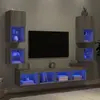 Image de Unités Murales Tv Avec Led 8 Pcs Gris Sonoma Bois D'ingénierie Vidaxl