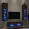 Image de Unités Murales Tv Avec Led 6 Pcs Chêne Fumé Bois D'ingénierie Vidaxl