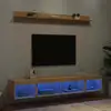 Image de Unités Murales Tv Avec Led 5 Pcs Chêne Sonoma Bois D'ingénierie Vidaxl