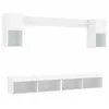 Image de Meuble TV flottant avec LED - vidaXL - Blanc - Bois dingénierie - 60x30x30.5 cm - LED RVB - Design mural