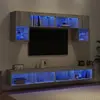 Image de Unités Murales Tv Avec Led 6 Pcs Gris Sonoma Bois D'ingénierie Vidaxl