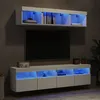Image de vidaXL Unités Murales TV avec LED 5 pcs Armoires de Télévision Suspendues Meubles Télé de Salon Moderne Blanc Bois 3216718