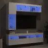 Image de Ensemble De Meubles Tv Muraux 7 Pcs Avec Lumières Led Blanc Vidaxl