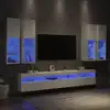 Image de Ensemble De Meubles Tv Muraux 7 Pcs Avec Lumières Led Blanc Vidaxl