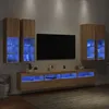 Image de vidaXL Ensemble de Meubles TV Muraux et Lumières LED 7 pcs Armoires de Télévision Suspendues Ensemble de Meubles Télé 3216773