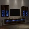 Image de Ensemble De Meubles Tv Muraux 7 Pcs Et Lumières Led Chêne Fumé Vidaxl