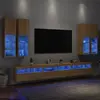 Image de Ensemble De Meubles Tv Muraux 7pcs Et Lumières Led Chêne Sonoma Vidaxl
