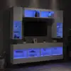 Image de Ensemble De Meubles Tv Muraux 6 Pcs Avec Lumières Led Blanc Vidaxl